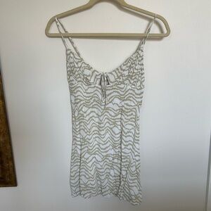 ❌ SOLD ❌ cream and green stripped mini dress